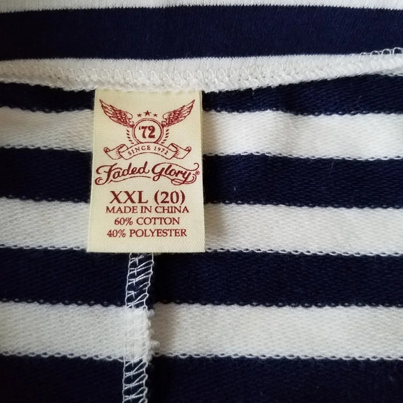 NWT FADED Glory women's striped dress white/navy blue sz.XXL (38 in.) length - Picture 6 of 8